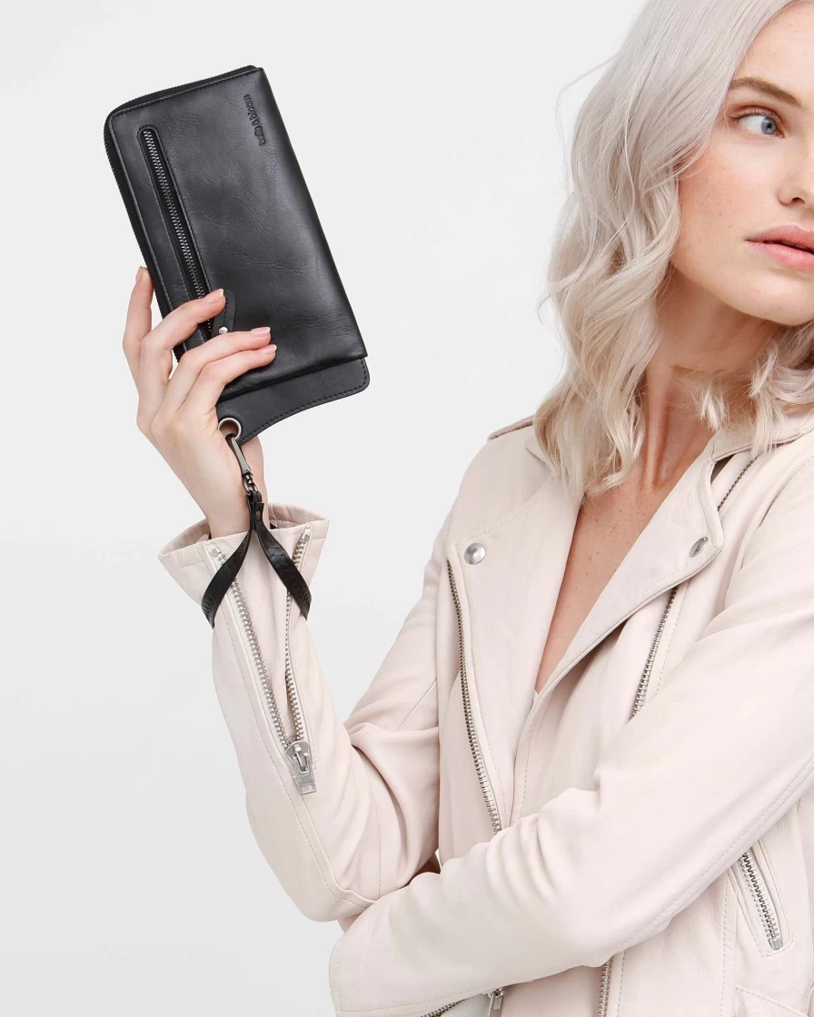 Belle & Bloom Women's Penelope Leather Wallet - Black Genuine Leather Fashionable & Slim Design