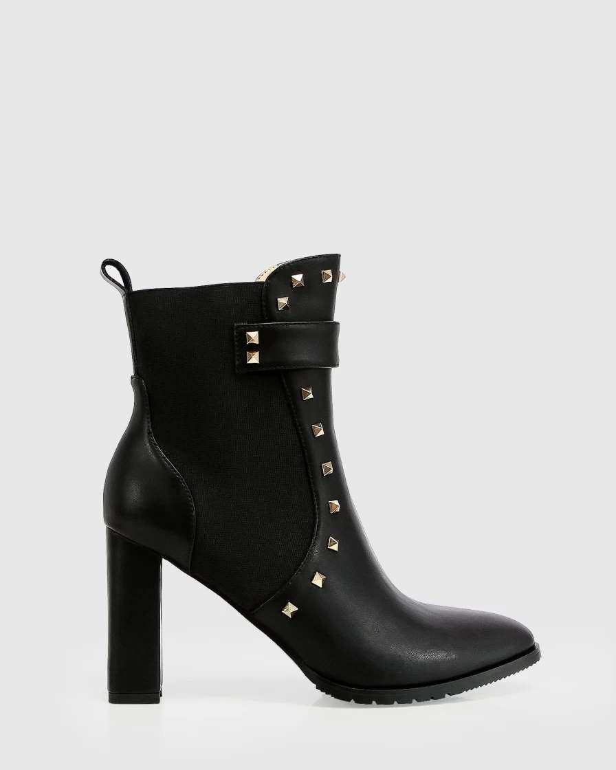Belle & Bloom Women's Fast Lane Studded Ankle Boots - Black