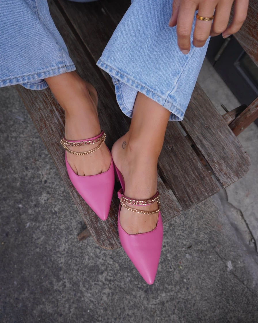 Belle & Bloom Women's Hot Pink Leather On The Go Flats for Comfortable Walking